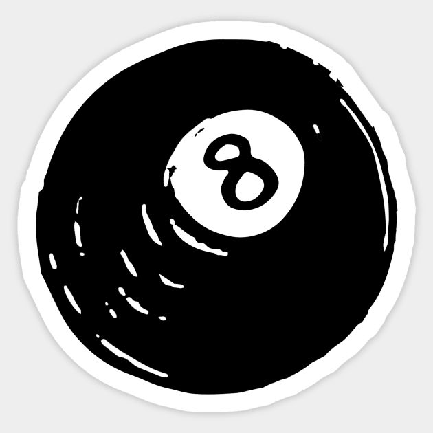 8 Ball Doodle Black Sticker by Mijumi Doodles